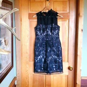 Yoana Baraschi Anthropologie Lacy Embellished‎ Lined Zippered SL Sz 6 Dress